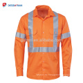 Volles orange langes Hülsen-Sicherheits-Polo-T-Shirt reflektierende Sicherheit Tag / Nacht Gebrauch Roadway Workwear